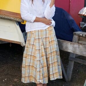 CP Shades linen plaid skirt XL NWOT